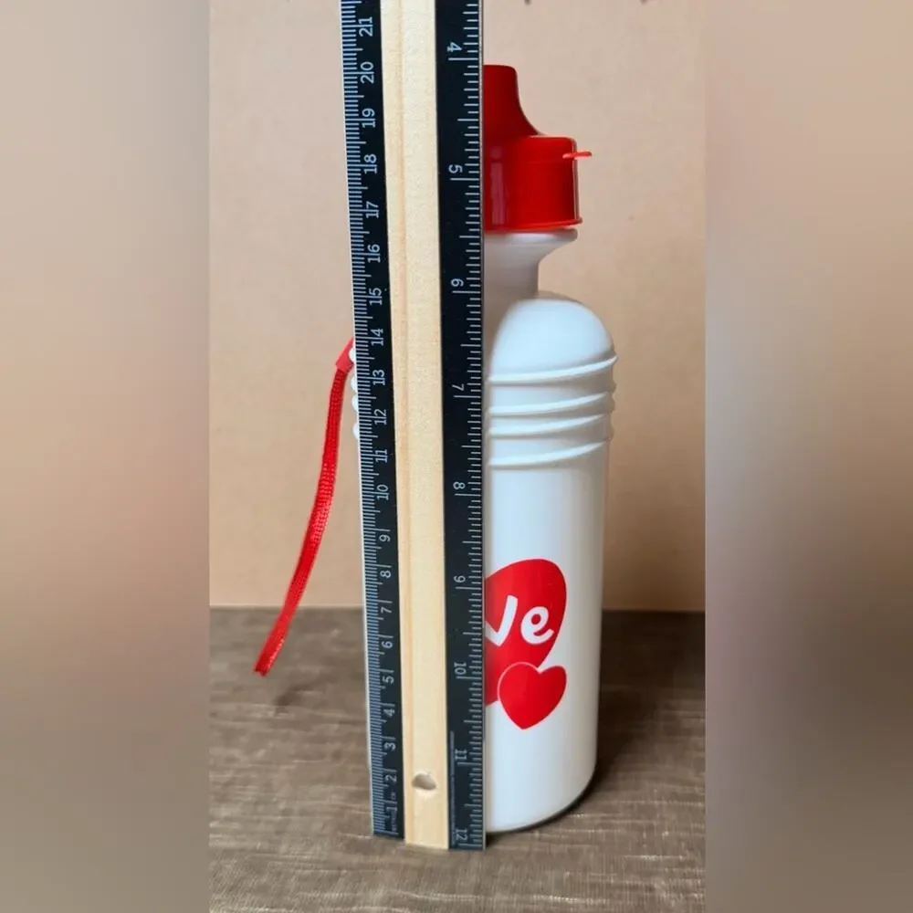 Love Heart Red and White Party Water Bottle